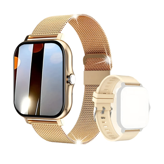 KA Smart Watch Ultra - Gold Mesh & Gold Silica