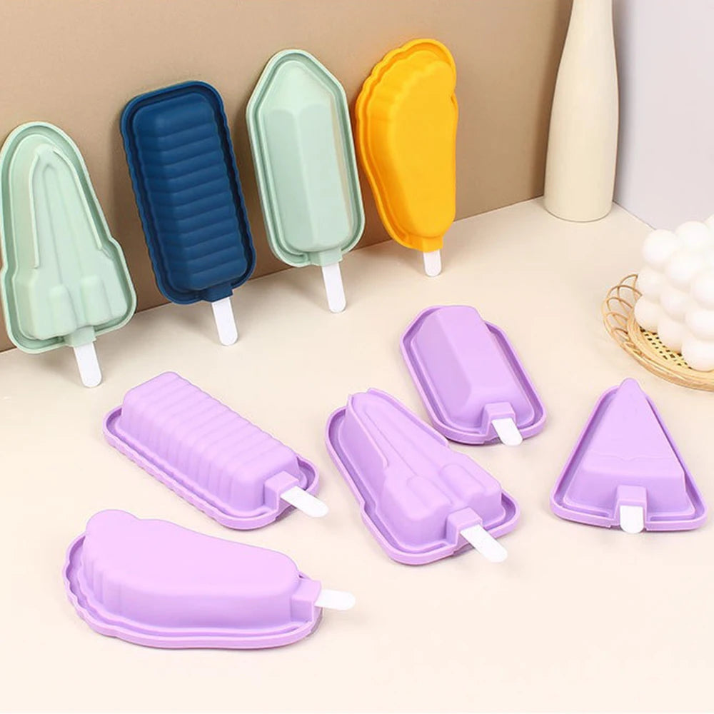 5 Piece Silicone Ice Lolly Mould