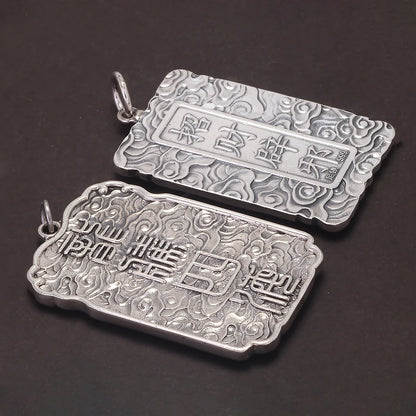 999 Pure Silver Dragon Tag Pendants
