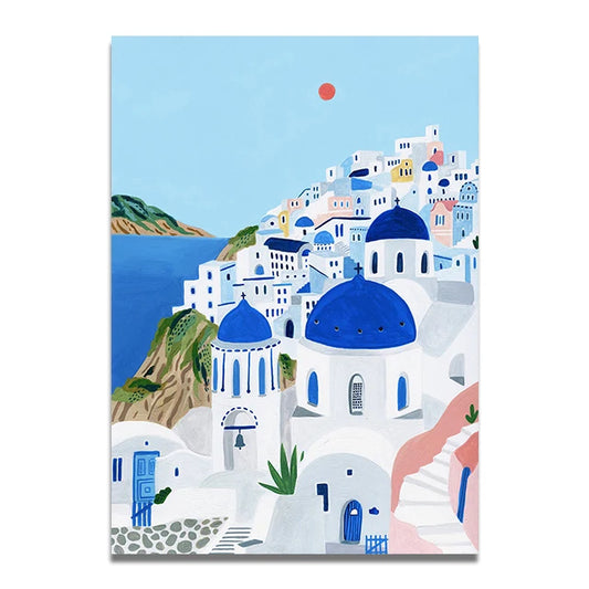 Blue city up high - Travel Art Print Poster