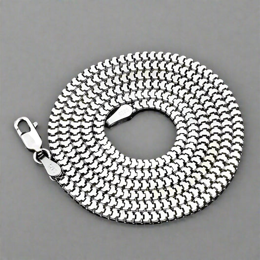 50cm / 2.4mm / Sterling Silver Square Snake Chain