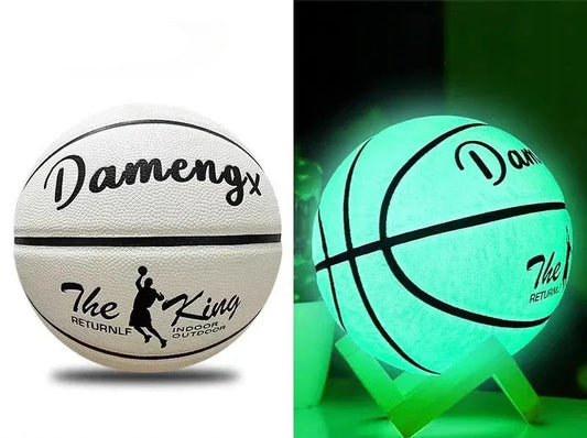 white basketball to a glowing green version